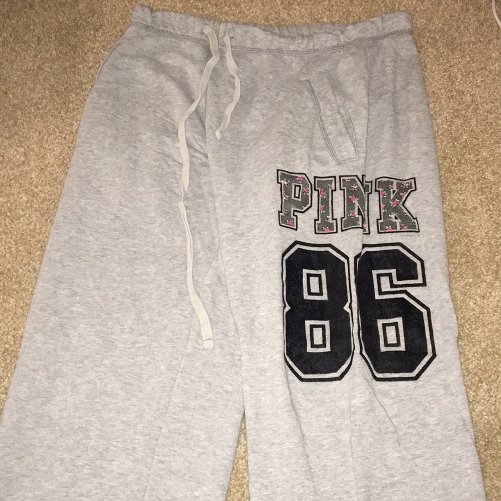 Grey, PINK sweatpants